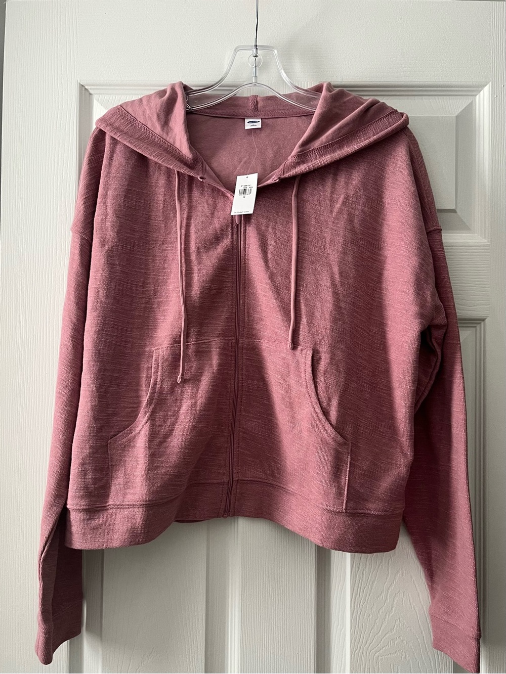 Old Navy Mauve Zip-Up Teddy Hoodie Jacket